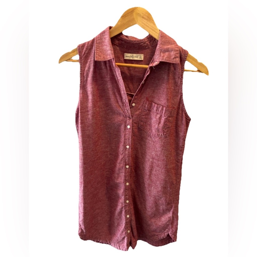 Sleeveless Red Button-Up Dress